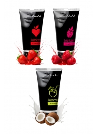 Набор из 3 съедобных лубрикантов JUJU (клубника, малина, кокос) - JuJu - купить с доставкой в Реутове