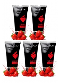 Набор из 5 съедобных лубрикантов JUJU со вкусом клубники - JuJu - купить с доставкой в Реутове
