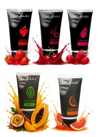 Набор из 5 съедобных лубрикантов JUJU (клубника, малина, тропические фрукты, вишня, грейпфрут) - JuJu - купить с доставкой в Реутове