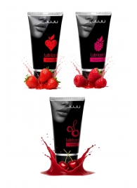 Набор из 3 съедобных лубрикантов JUJU (клубника, малина, вишня) - JuJu - купить с доставкой в Реутове