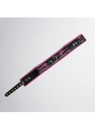 Черно-розовый ошейник с золотистой фурнитурой - Crazy Handmade - купить с доставкой в Реутове