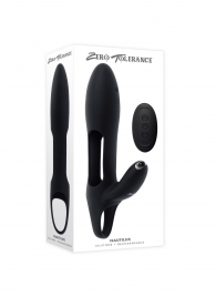 Черная насадка на пенис с вибрацией Nautilus - Zero Tolerance - в Реутове купить с доставкой