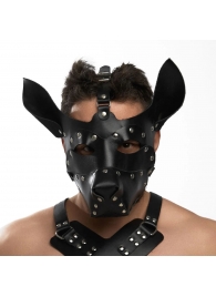 Черная кожаная маска «Собака» - Crazy Handmade - купить с доставкой в Реутове