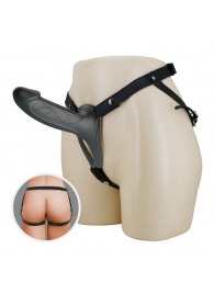 Черный полый мужской страпон London - 16,8 см. - Baile - купить с доставкой в Реутове