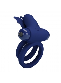 Синее эрекционное кольцо с вибростимуляцией клитора - Baile - в Реутове купить с доставкой