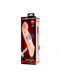 Телесная удлиняющая насадка с рельефом и вибрацией Brad - 21,3 см. - Baile - в Реутове купить с доставкой