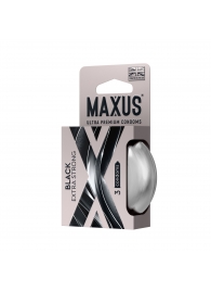 Черные утолщенные презервативы MAXUS Extra Strong с железным кейсом - 3 шт. - Maxus - купить с доставкой в Реутове