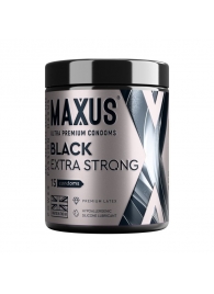 Черные утолщенные презервативы MAXUS Extra Strong с железным кейсом - 15 шт. - Maxus - купить с доставкой в Реутове