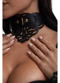 Фигурный чокер с узорами и золотистой фурнитурой - Crazy Handmade - купить с доставкой в Реутове