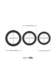 Набор из 3 черных эрекционных колец Stay Hard - Boys of Toys - в Реутове купить с доставкой