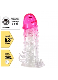 Прозрачно-розовая насадка на пенис Wilford - 13,5 см. - Baile - в Реутове купить с доставкой