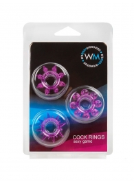 Набор из 3 лиловых эрекционных колец различной формы - Erowoman-Eroman - в Реутове купить с доставкой