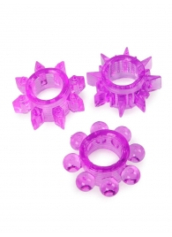 Набор из 3 лиловых эрекционных колец различной формы - Erowoman-Eroman - в Реутове купить с доставкой