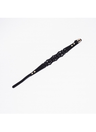 Черный ажурный чокер с золотистой фурнитурой - Crazy Handmade - купить с доставкой в Реутове