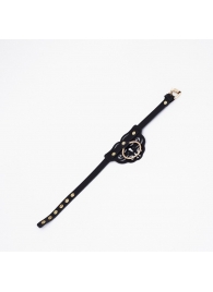 Черный чокер с клепками и золотистой фурнитурой - Crazy Handmade - купить с доставкой в Реутове