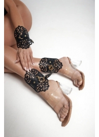 Черный фигурные оковы с золотистой фурнитурой - Crazy Handmade - купить с доставкой в Реутове