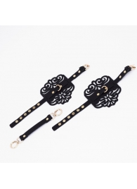 Черный фигурные оковы с золотистой фурнитурой - Crazy Handmade - купить с доставкой в Реутове