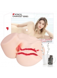 Мастурбатор-полуторс с двойным слоем материала и вибрацией Jenny Onahole Real Vagina - KOKOS - в Реутове купить с доставкой
