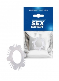 Эластичное эрекционное кольцо с шипиками и шариками - Sex Expert - в Реутове купить с доставкой