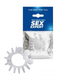 Эластичное эрекционное кольцо с шариками и лучами - Sex Expert - в Реутове купить с доставкой