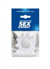 Прозрачное эрекционное кольцо со стимулирующими шариками - Sex Expert - в Реутове купить с доставкой