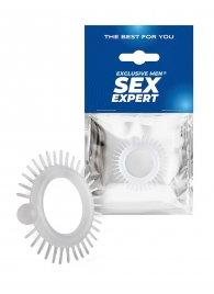 Эластичное эрекционное кольцо с шипиками и шариком - Sex Expert - в Реутове купить с доставкой