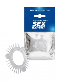 Эластичное эрекционное кольцо с 3 шариками и шипами - Sex Expert - в Реутове купить с доставкой