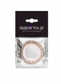Эрекционное кольцо с бежевыми «ресничками» - Sextaz - в Реутове купить с доставкой