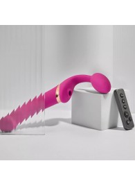 Ярко-розовый безремневой страпон Multi Orgasm Bendable Strap-On size XL с клиторальной стимуляцией - Strap-on-me - купить с доставкой в Реутове