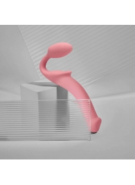 Розовый безремневой страпон Strap-on-me Semi-Realistic Bendable Strap-On size XL - Strap-on-me - купить с доставкой в Реутове