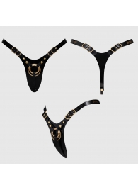 Черный пояс для фиксации насадок Strap-On-Me Leatherette Harness Fabulous - Strap-on-me - купить с доставкой в Реутове