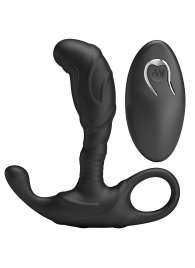 Черный изогнутый массажёр простаты с вибрацией и пультом ДУ - Baile - в Реутове купить с доставкой