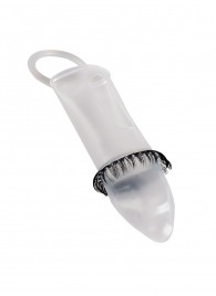 Закрытая насадка на пенис с подхватом мошонки и стимулирующими «ресничками» - Sextaz - в Реутове купить с доставкой