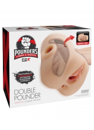 Телесный мастурбатор с вибрацией Double Pounder Vibrating Squeeze Stroker - Pipedream - в Реутове купить с доставкой
