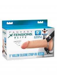 Телесный пустотелый фаллопротез 5’’ Hollow Silicone Strap-On - 14 см. - Pipedream - купить с доставкой в Реутове