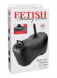 Черное надувное кресло с платформой для фиксации дилдо Body Dock Inflatable Love Seat - Pipedream - купить с доставкой в Реутове