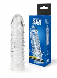 Прозрачная закрытая насадка на пенис - 17 см. - Sex Expert - в Реутове купить с доставкой