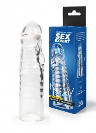 Прозрачная закрытая насадка на член - 15 см. - Sex Expert - в Реутове купить с доставкой