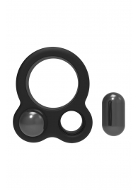 Черное эрекционное кольцо с утяжелителями Cockring Dual Weight - Dream Toys - в Реутове купить с доставкой