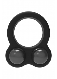Черное эрекционное кольцо с утяжелителями Cockring Dual Weight - Dream Toys - в Реутове купить с доставкой