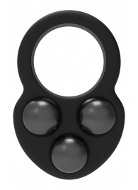 Черное эрекционное кольцо с утяжелителями - Dream Toys - в Реутове купить с доставкой