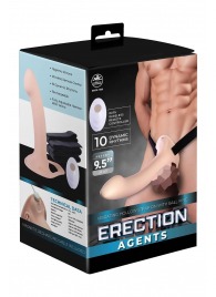 Телесный полый страпон с вибрацией Erection Agents - 24,1 см. - NMC - купить с доставкой в Реутове