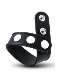 Черное эрекционное кольцо на кнопках - Blush Novelties - в Реутове купить с доставкой