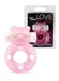 Розовое эрекционное виброкольцо в форме мишки - 1137 - в Реутове купить с доставкой