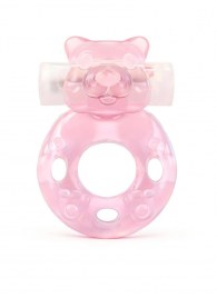 Розовое эрекционное виброкольцо в форме мишки - 1137 - в Реутове купить с доставкой