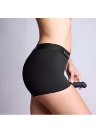 Черные трусики-боксеры для фиксации насадок Strap-on-me Harness Lingerie Allure - size M - Strap-on-me - купить с доставкой в Реутове