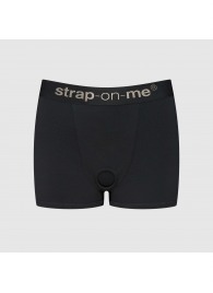 Черные трусики-боксеры для фиксации насадок Strap-on-me Harness Lingerie Allure - size XL - Strap-on-me - купить с доставкой в Реутове