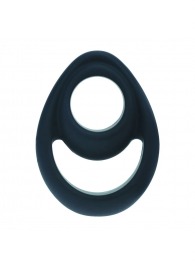 Черное эрекционное кольцо Double Ergo Silicone Cockring - Shots Media BV - в Реутове купить с доставкой