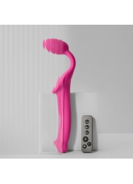 Ярко-розовый безремневой страпон Strap-on-me Vibrating Bendable Strap-On size M - Strap-on-me - купить с доставкой в Реутове