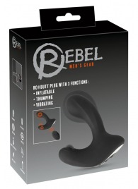 Черная анальная вибропробка с функцией расширения RC Butt Plug with 3 functions - Orion - в Реутове купить с доставкой